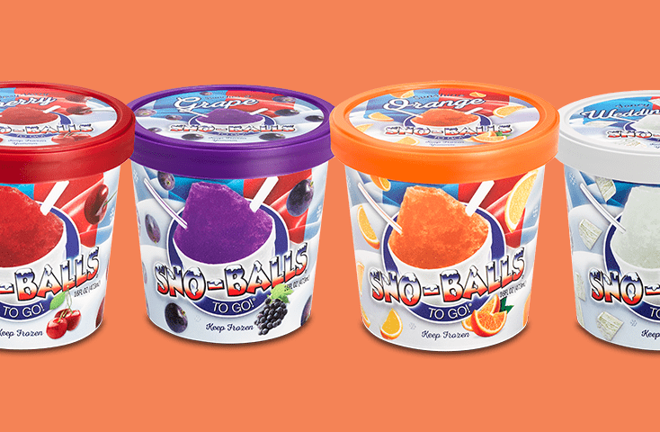 Sno balls ice cream products in matte & ultragloss IML